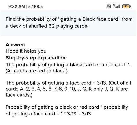 black face card|What is the probability of getting a face card when a card is.